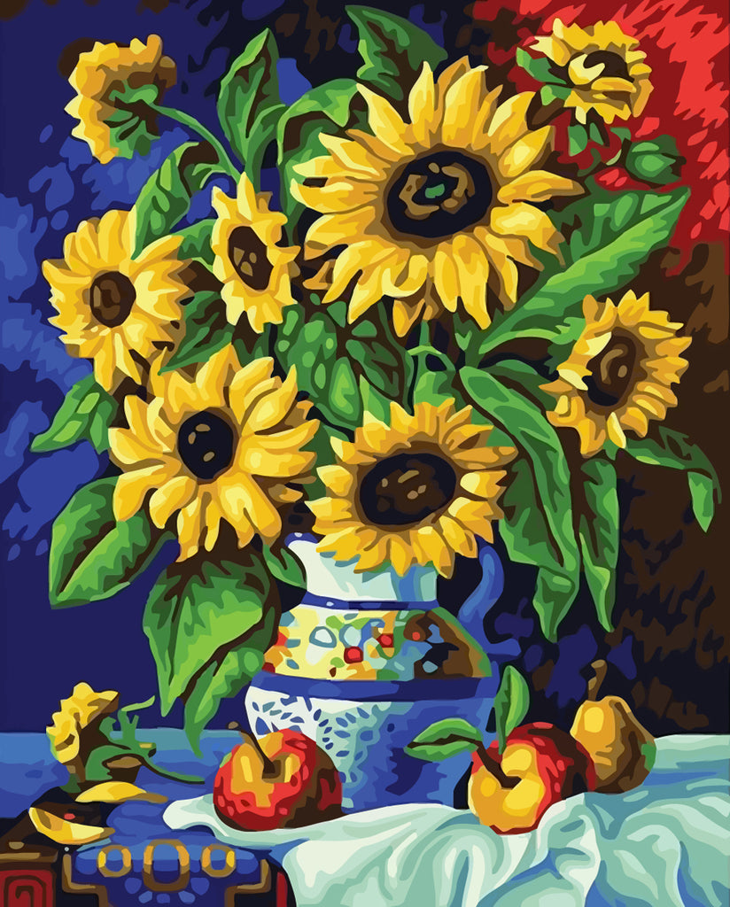 Sunflowers in Vase Paint by Numbers