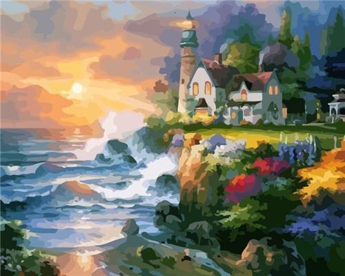 Sunset Lighthouse Paint by Numbers