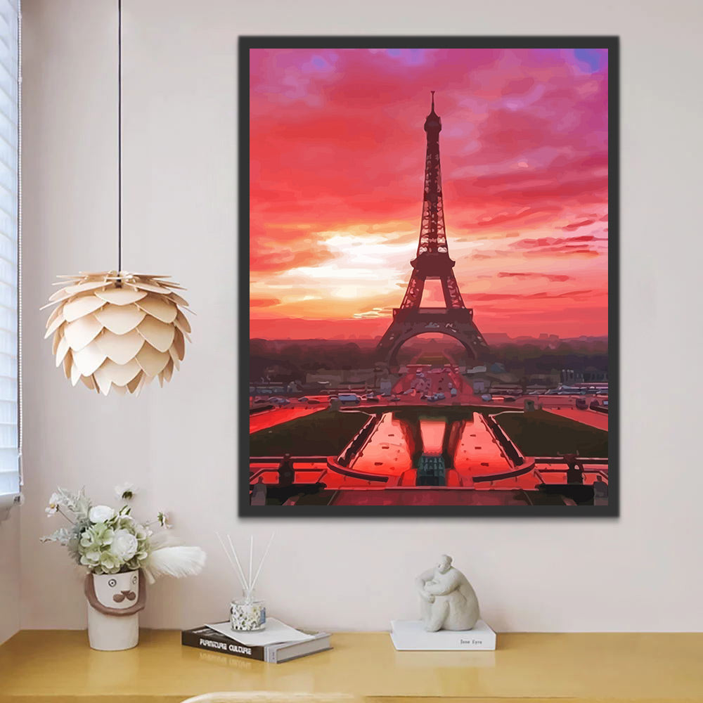 The Eiffel Tower and Sunset Paint by Numbers