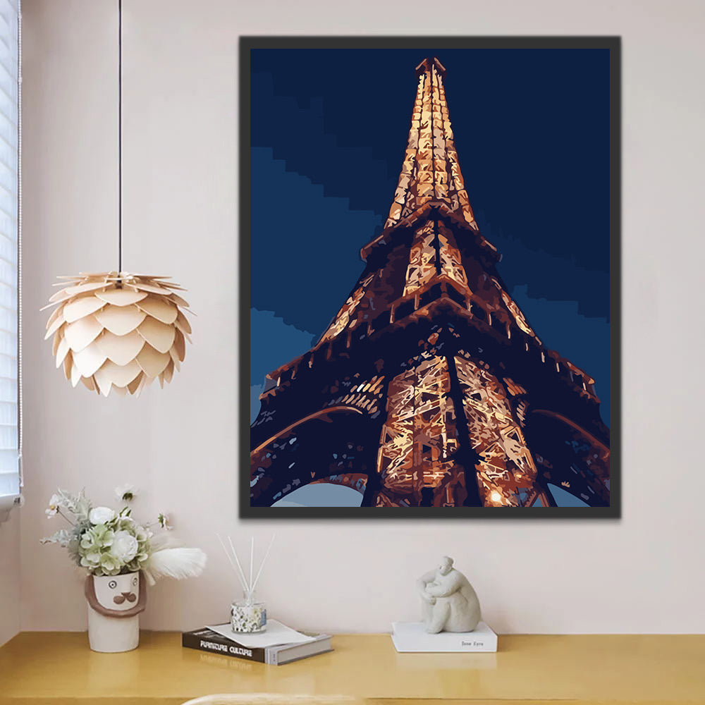 The Eiffel Tower at Night Paint by Numbers