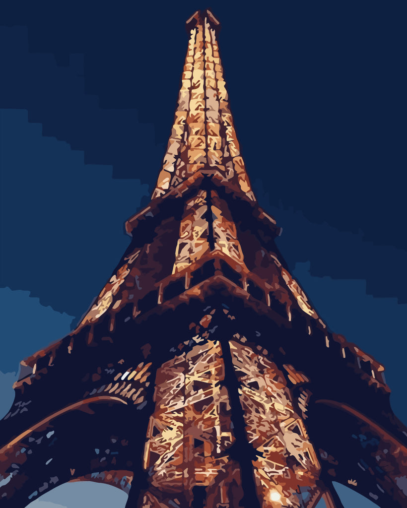 The Eiffel Tower at Night Paint by Numbers