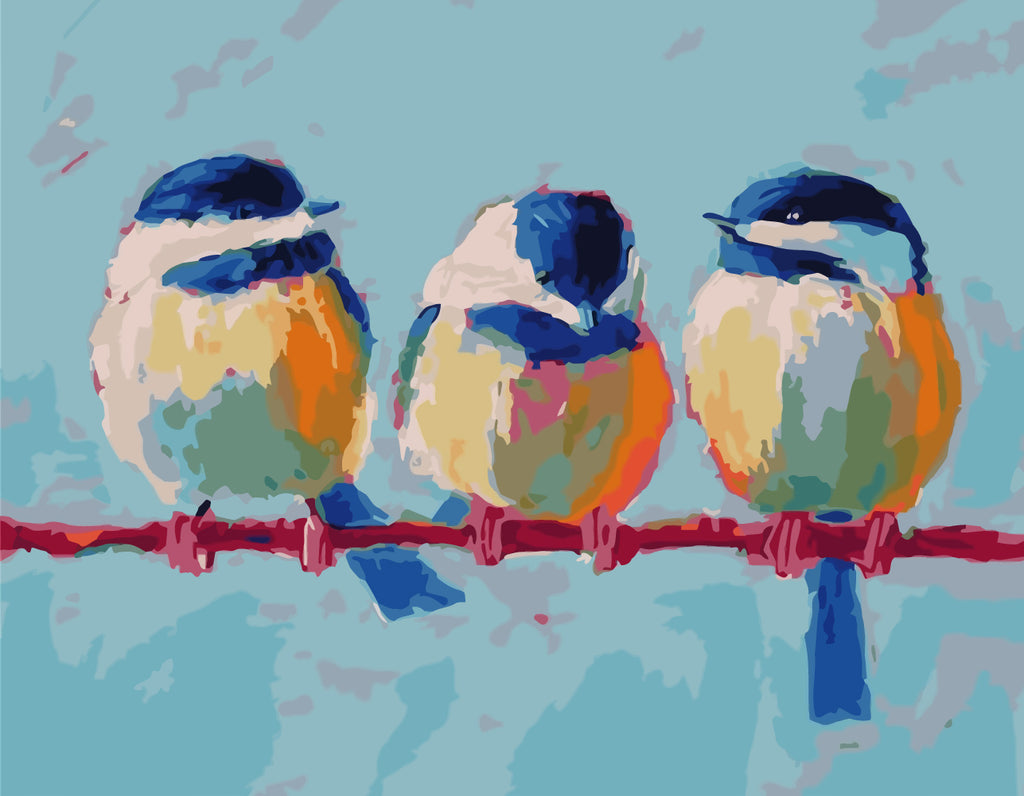 Three Birds on the Rope Paint by Numbers