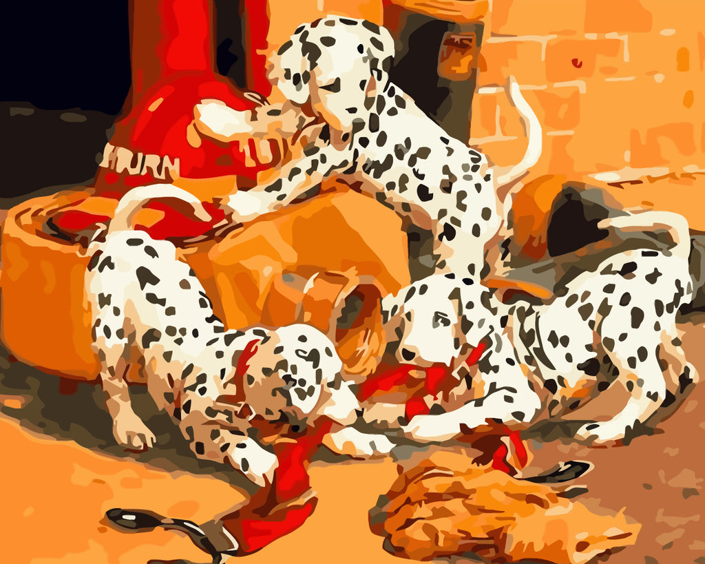 Three Dalmatians Paint by Numbers