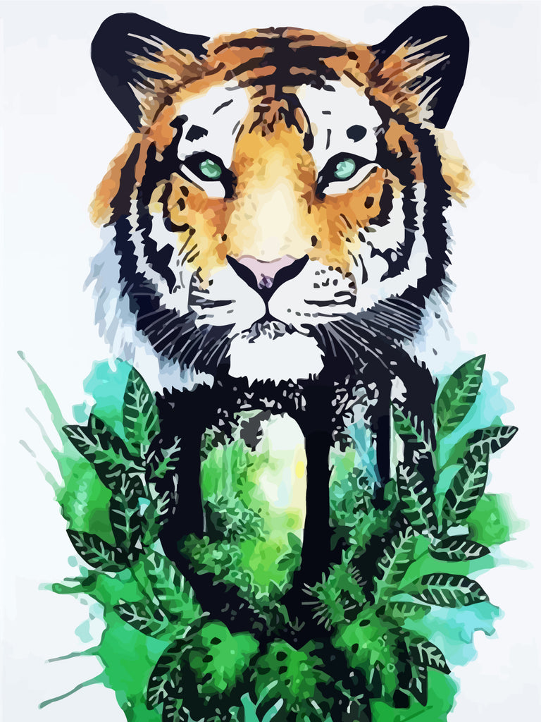 Tiger and Forest Paint by Numbers