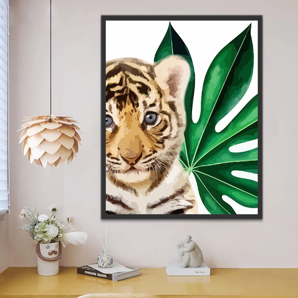 Tiger and Leaf Paint by Numbers