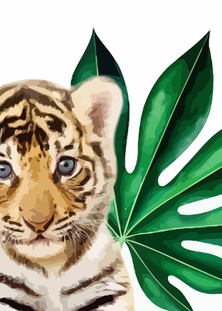 Tiger and Leaf Paint by Numbers