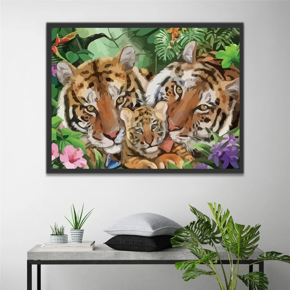 Tiger Family Paint by Numbers