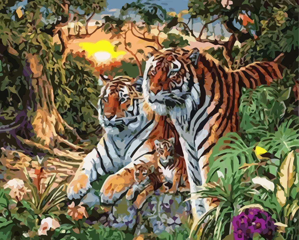 Tiger Family Paint by Numbers