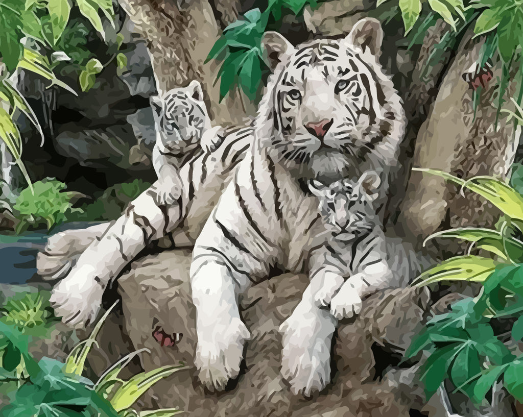 Tiger Family Paint by Numbers