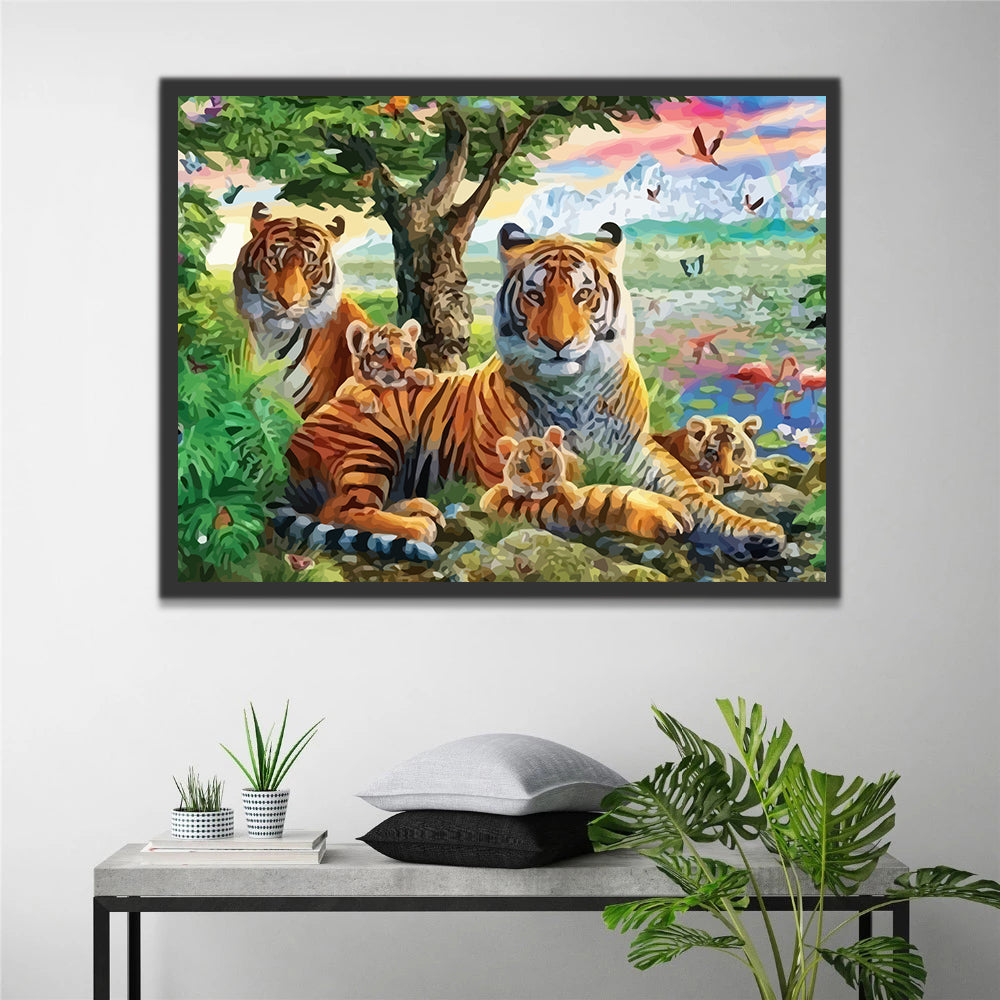 Tiger Family Paint by Numbers