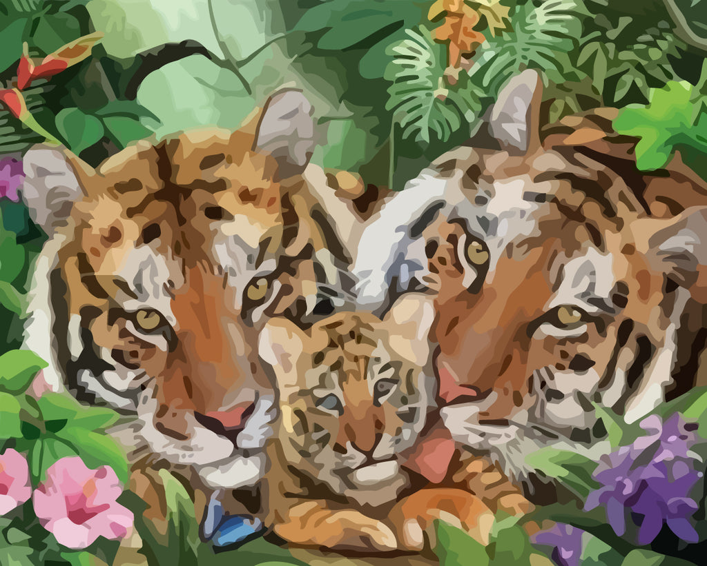 Tiger Family Paint by Numbers