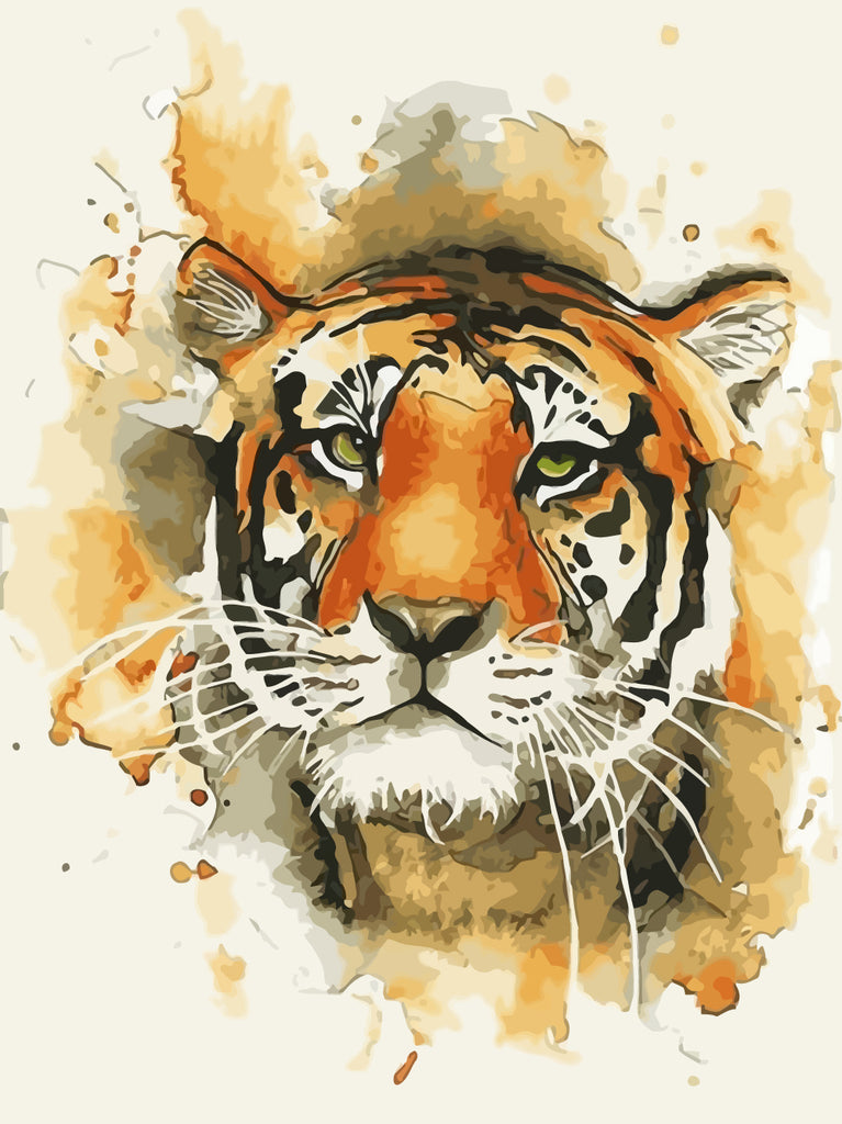 thumbnail image 2 of ABEUTY Tiger Head Paint By Numbers Kit For Adults - 16x20 Inch Pre-Printed Canvas With Wooden Frame & Brushes 2 of 10