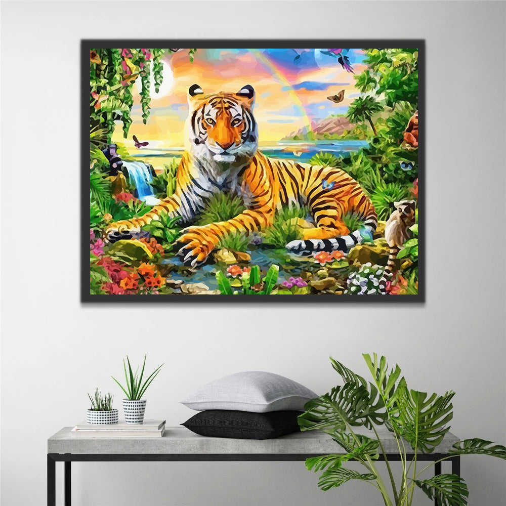 Tiger Jungle Rainbow Paint by Numbers