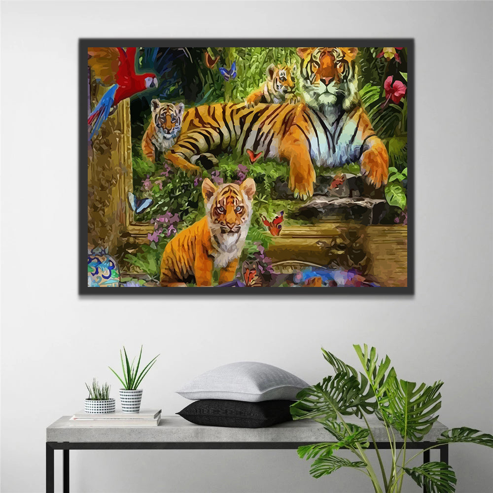 Tigers in the Jungle Paint by Numbers