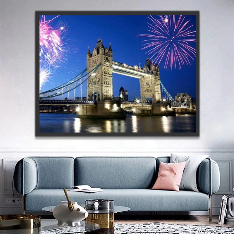 Tower Bridge under the Fireworks Paint by Numbers