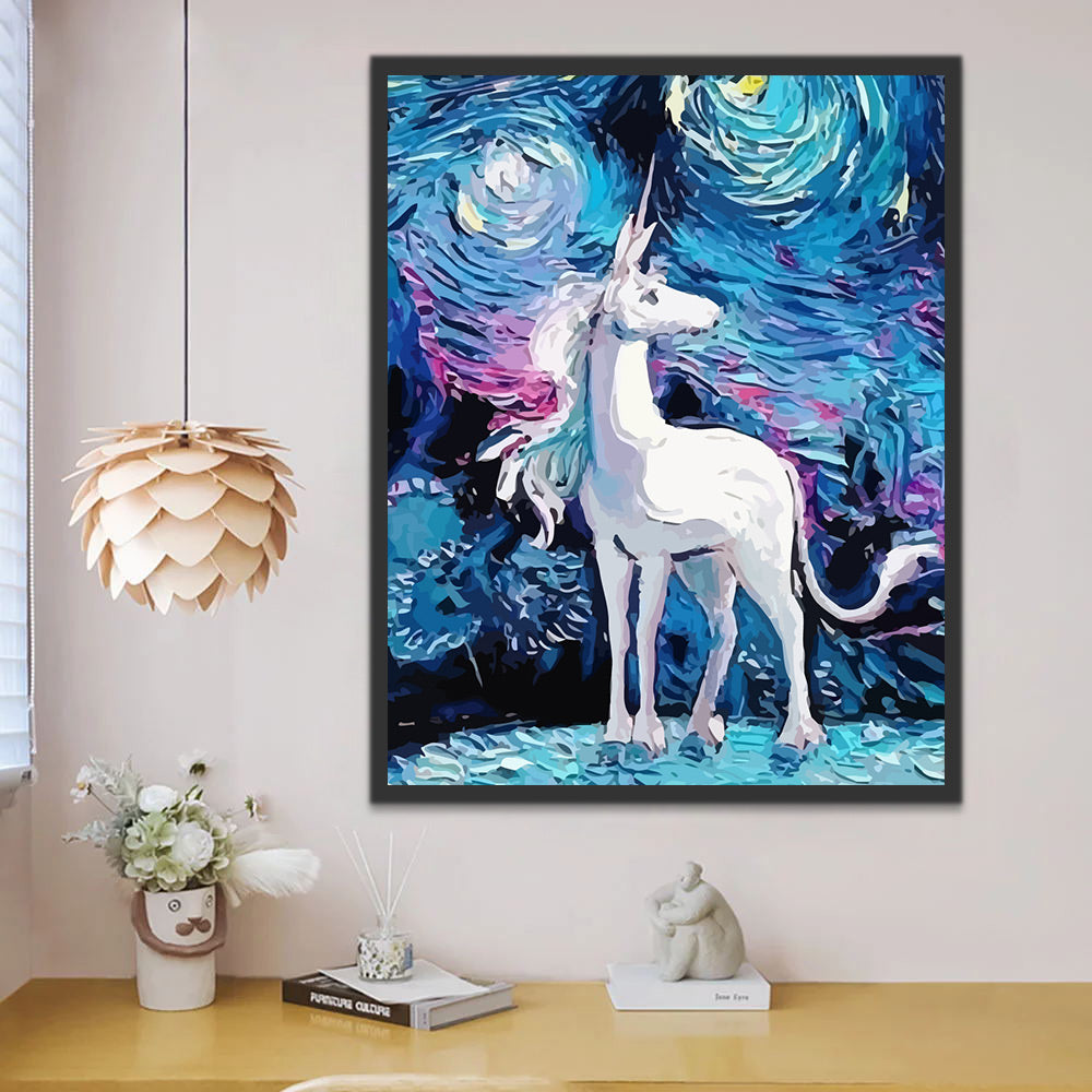 Unicorn and Starry Sky Paint by Numbers for Kids