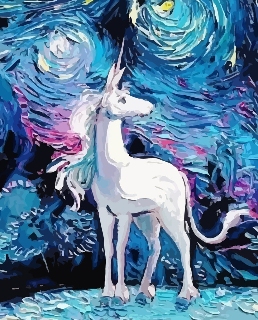 Unicorn and Starry Sky Paint by Numbers for Kids