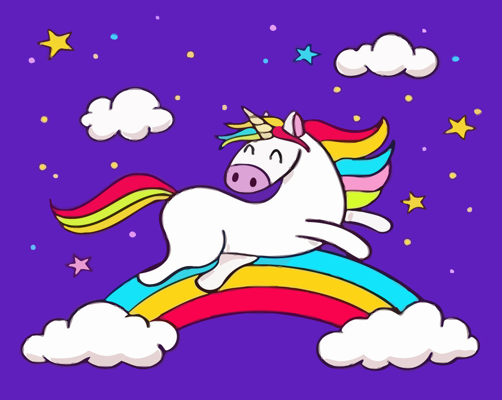 Unicorn on the Rainbow Paint by Numbers for Kids