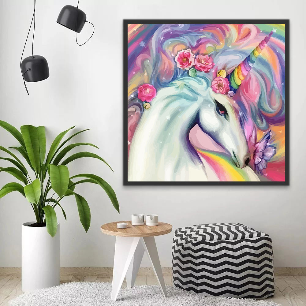 Unicorn with Colorful Hair Paint by Numbers