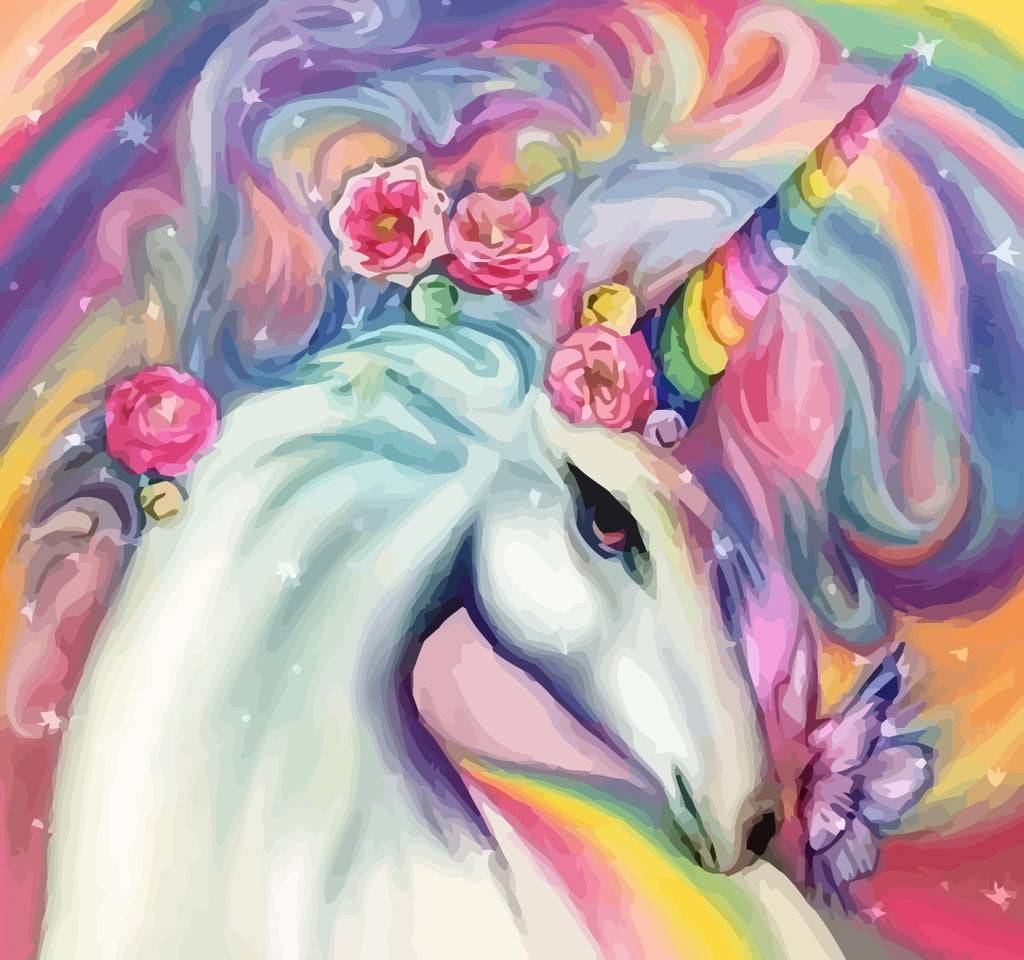 Unicorn with Colorful Hair Paint by Numbers