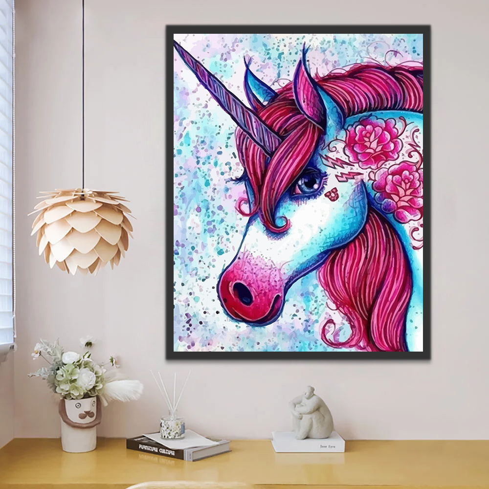 Unicorn with Red Hair Paint by Numbers for Kids