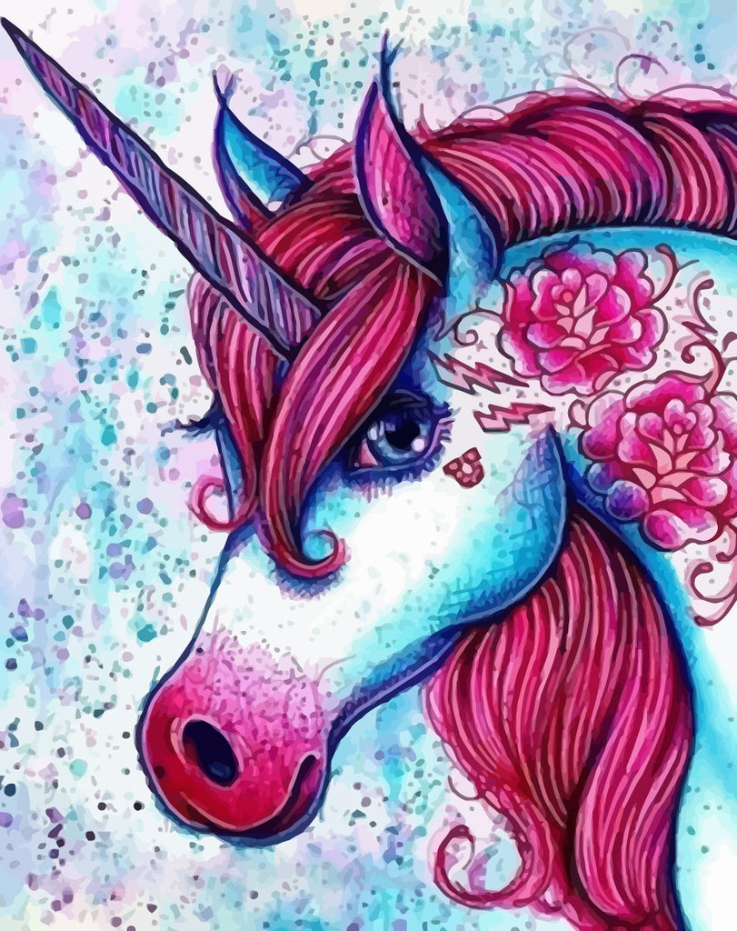 Unicorn with Red Hair Paint by Numbers for Kids
