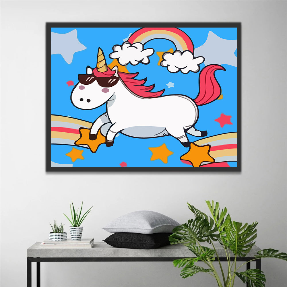 Unicorn with Sunglasses Paint by Numbers for Kids