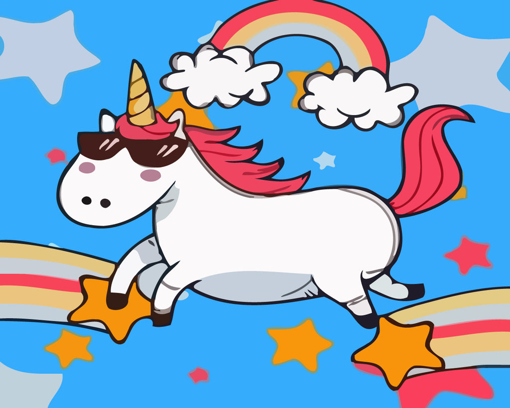 Unicorn with Sunglasses Paint by Numbers for Kids