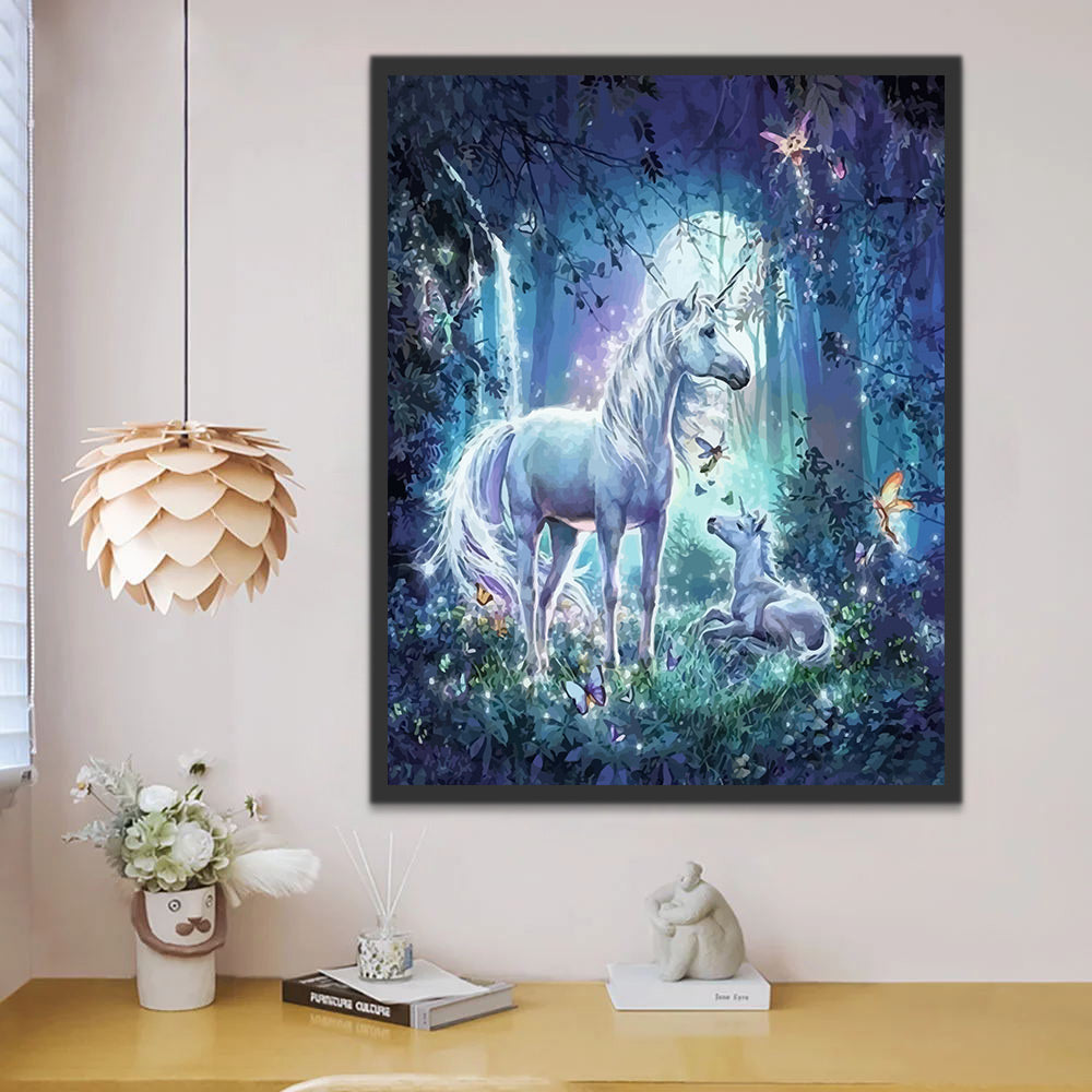 Unicorns in the Magic Forest Paint by Numbers for Kids