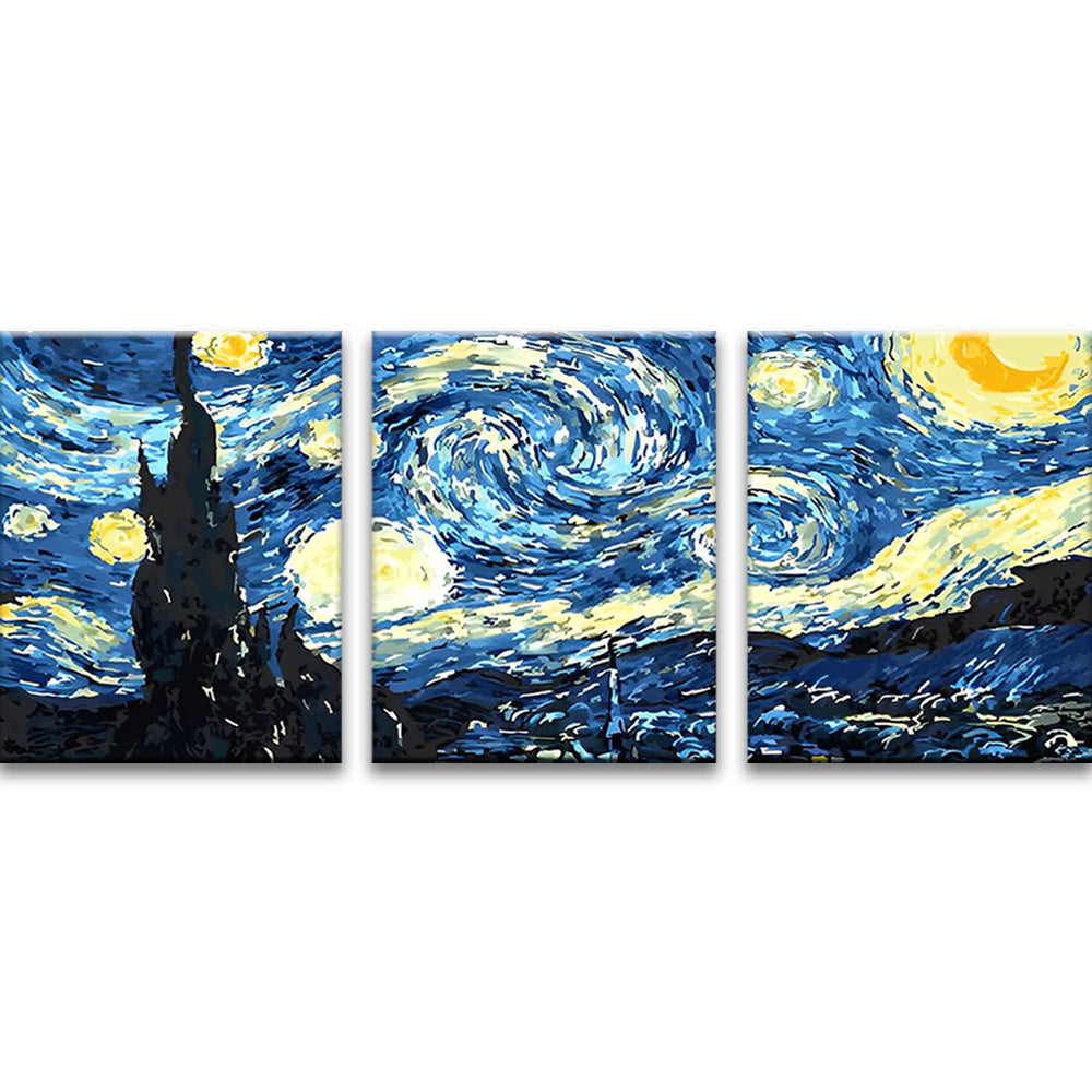 Van Gogh, Starry Sky 3 Pack Paint By Numbers