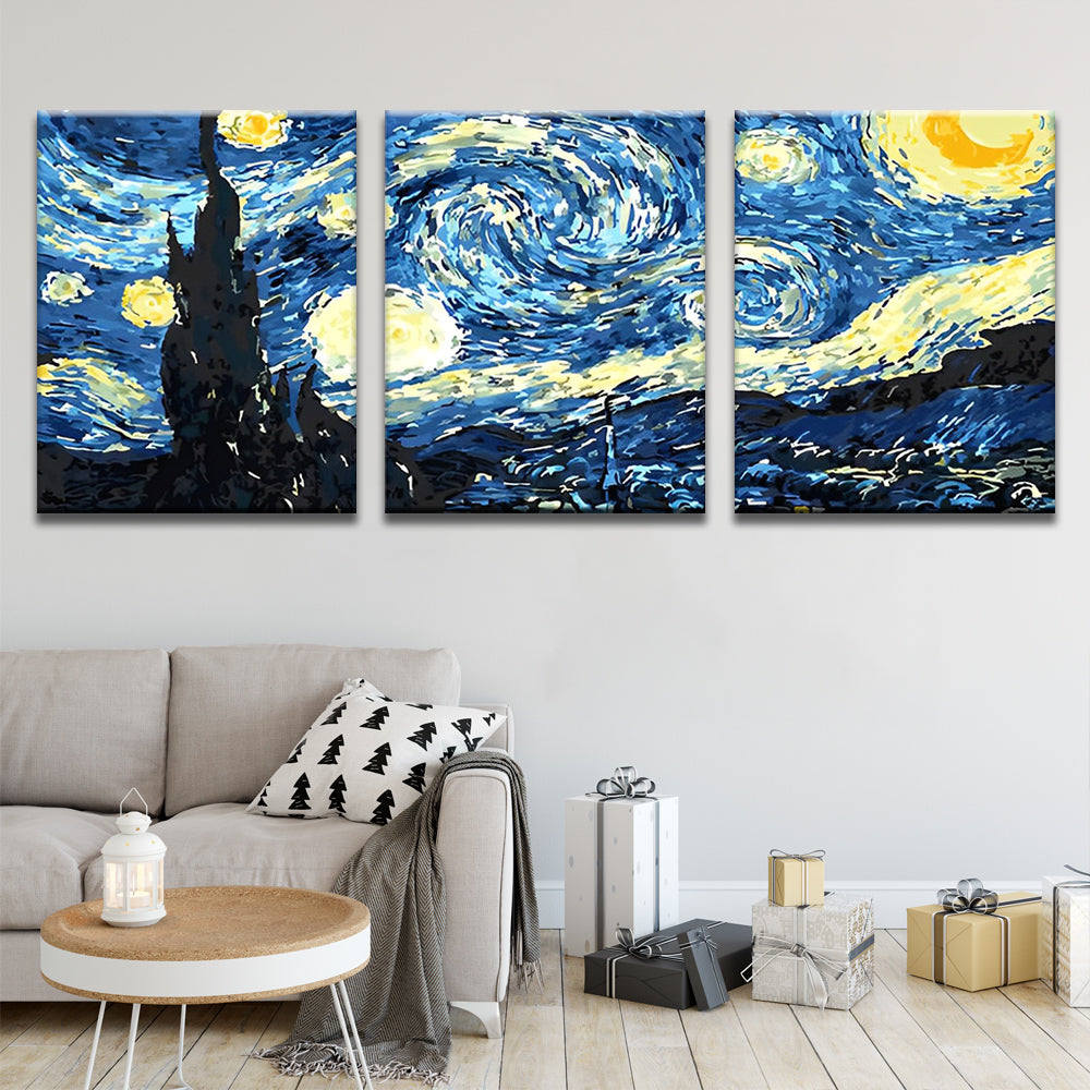 Van Gogh, Starry Sky 3 Pack Paint By Numbers