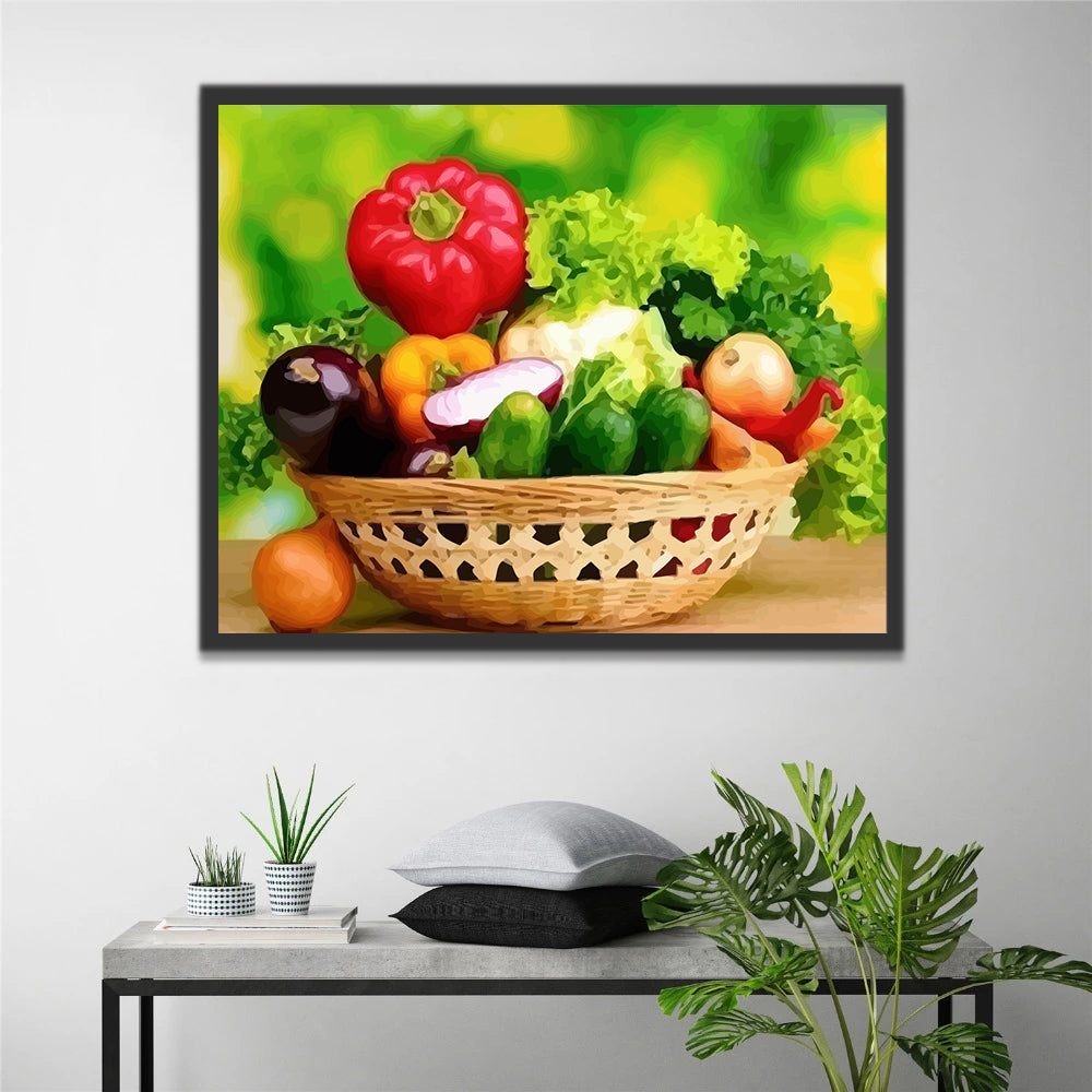 Vegetables in Basket Paint by Numbers