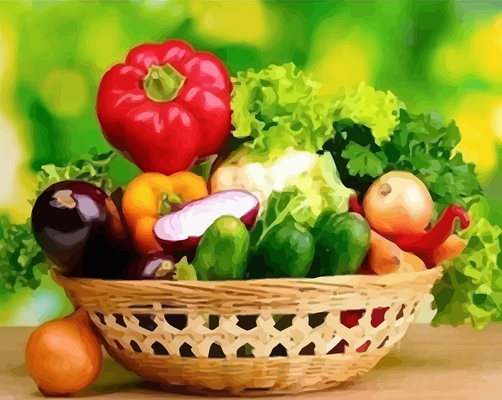 Vegetables in Basket Paint by Numbers