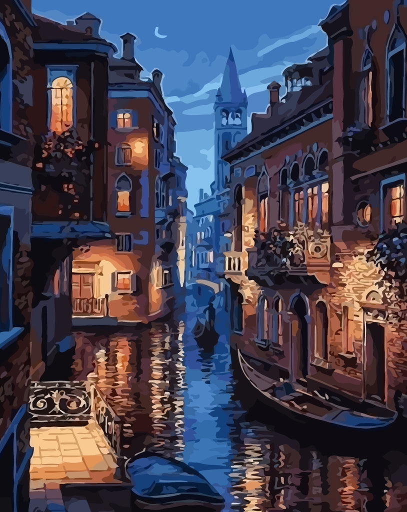 Venice at Night Paint by Numbers