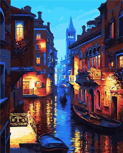 Venice at Night Paint by Numbers