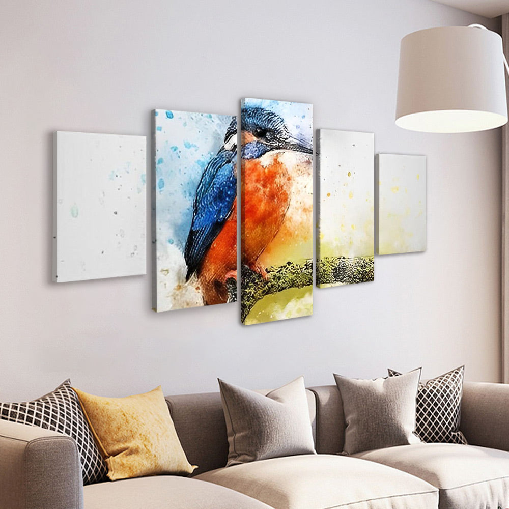 Watercolor Blue Bird 5 Pack Paint By Numbers