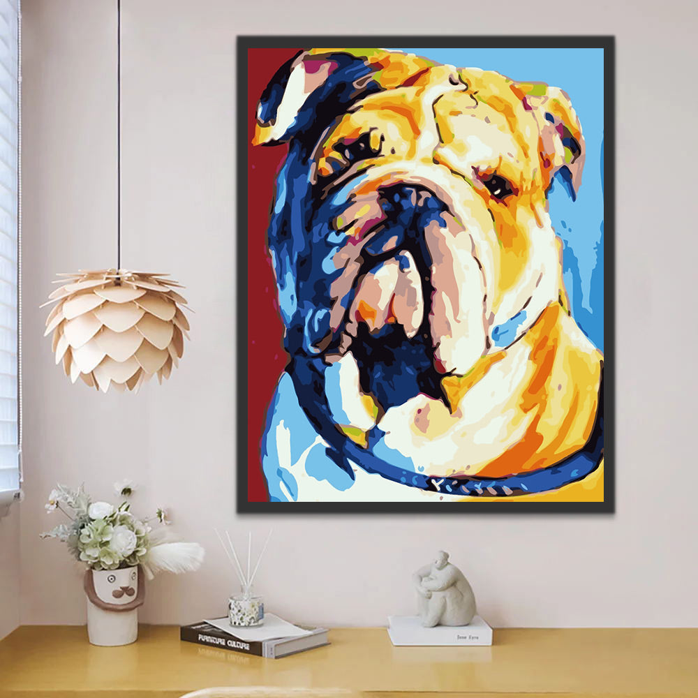 Watercolor Bulldog Paint by Numbers