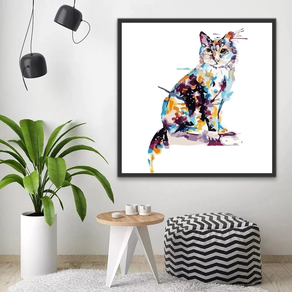 Watercolor Cat Paint by Numbers
