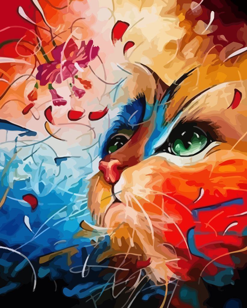 Watercolor Cat Paint by Numbers