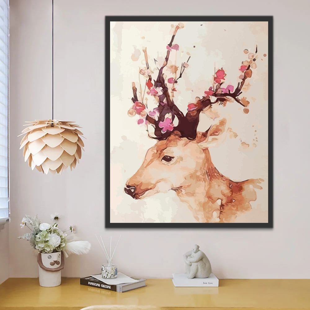 Watercolor Deer Paint by Numbers