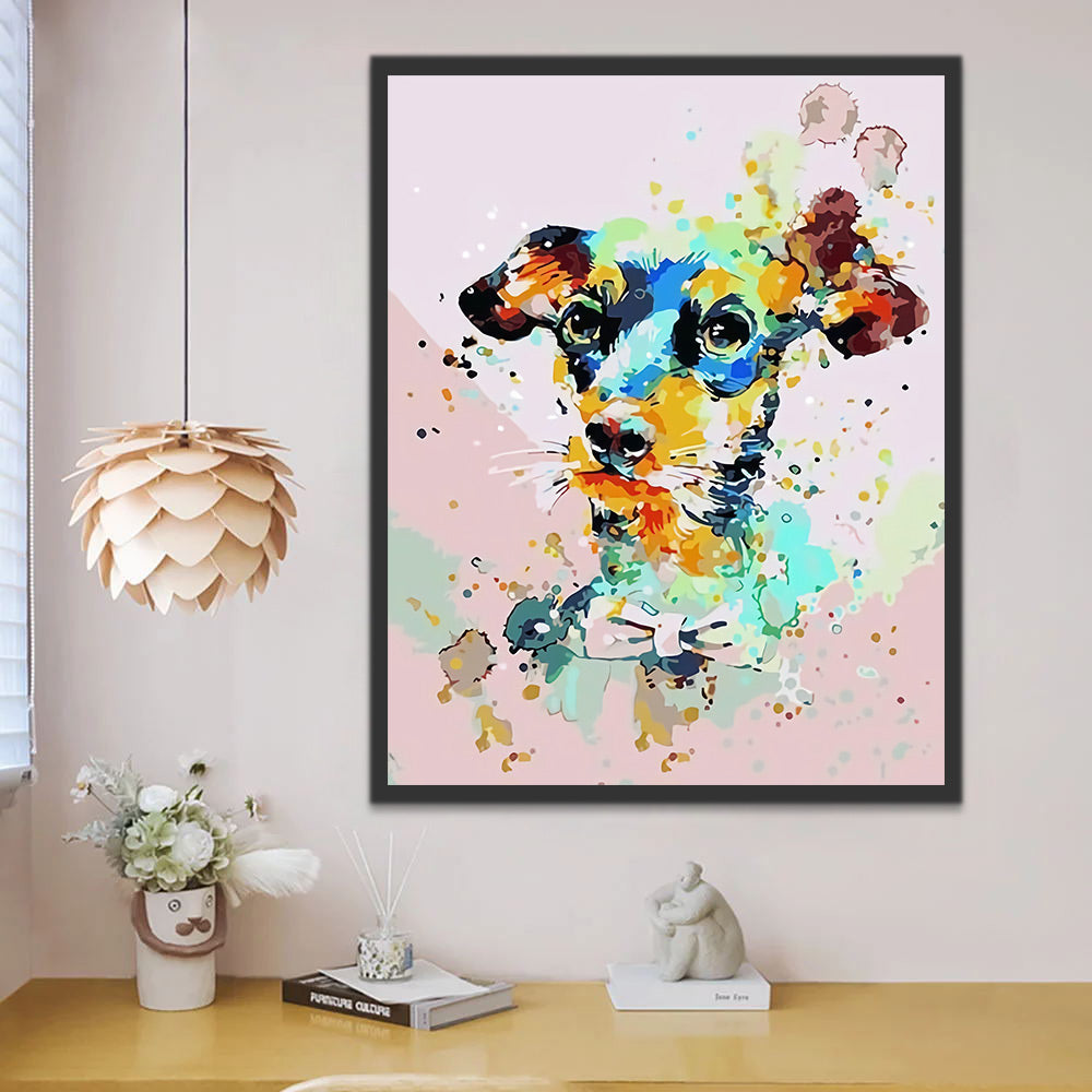 Watercolor Dog Paint by Numbers