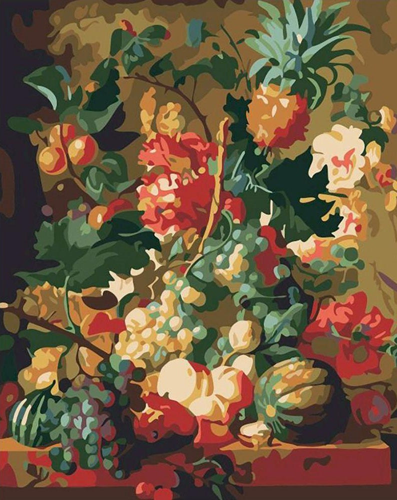 Watercolor Fruits Paint by Numbers