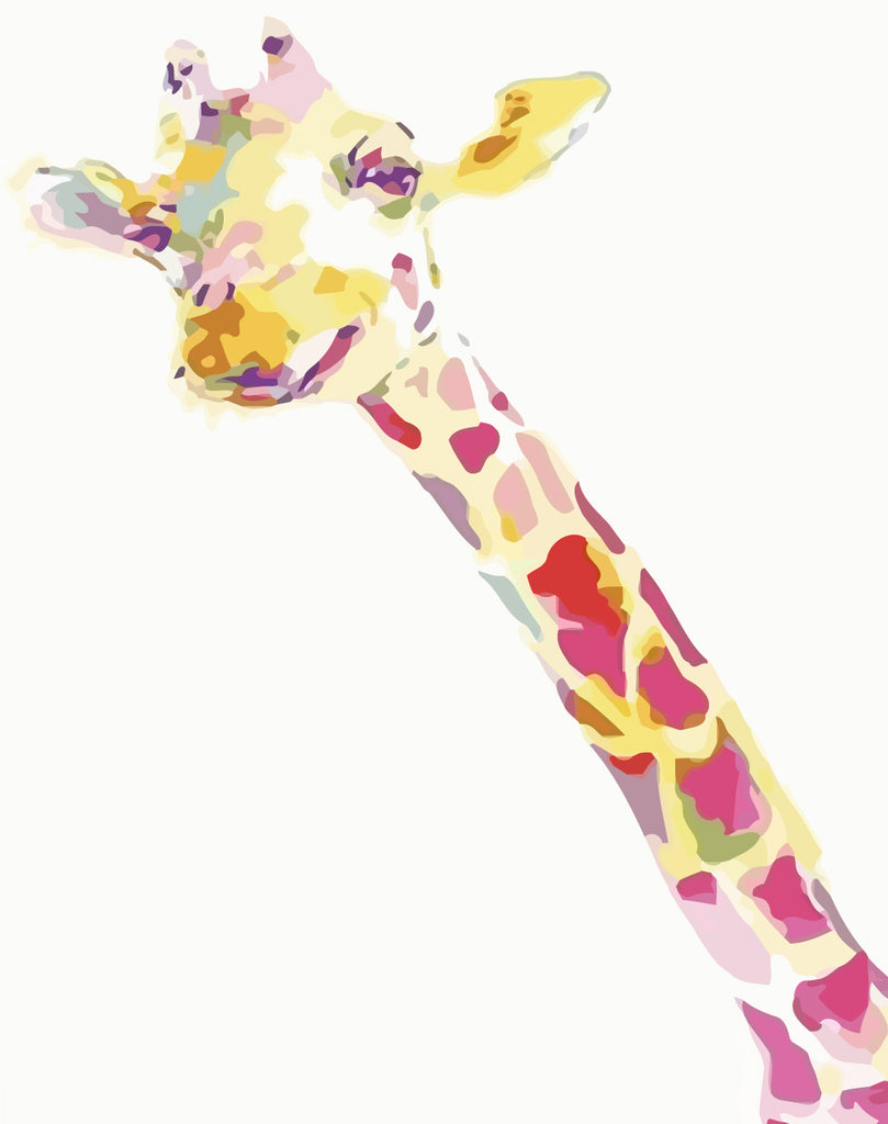 Watercolor Giraffe Paint by Numbers