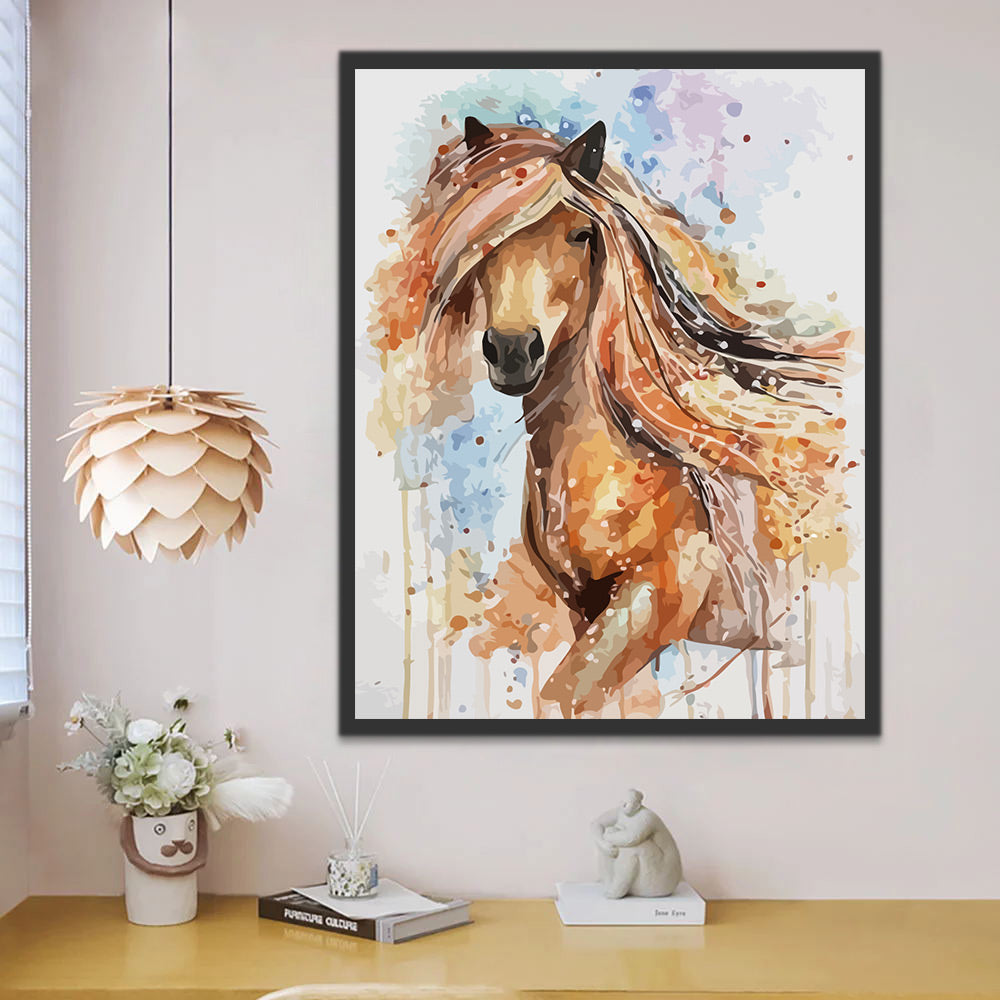 Watercolor Horse Paint by Numbers