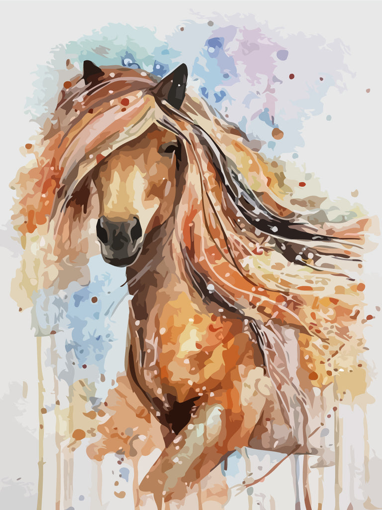 Watercolor Horse Paint by Numbers