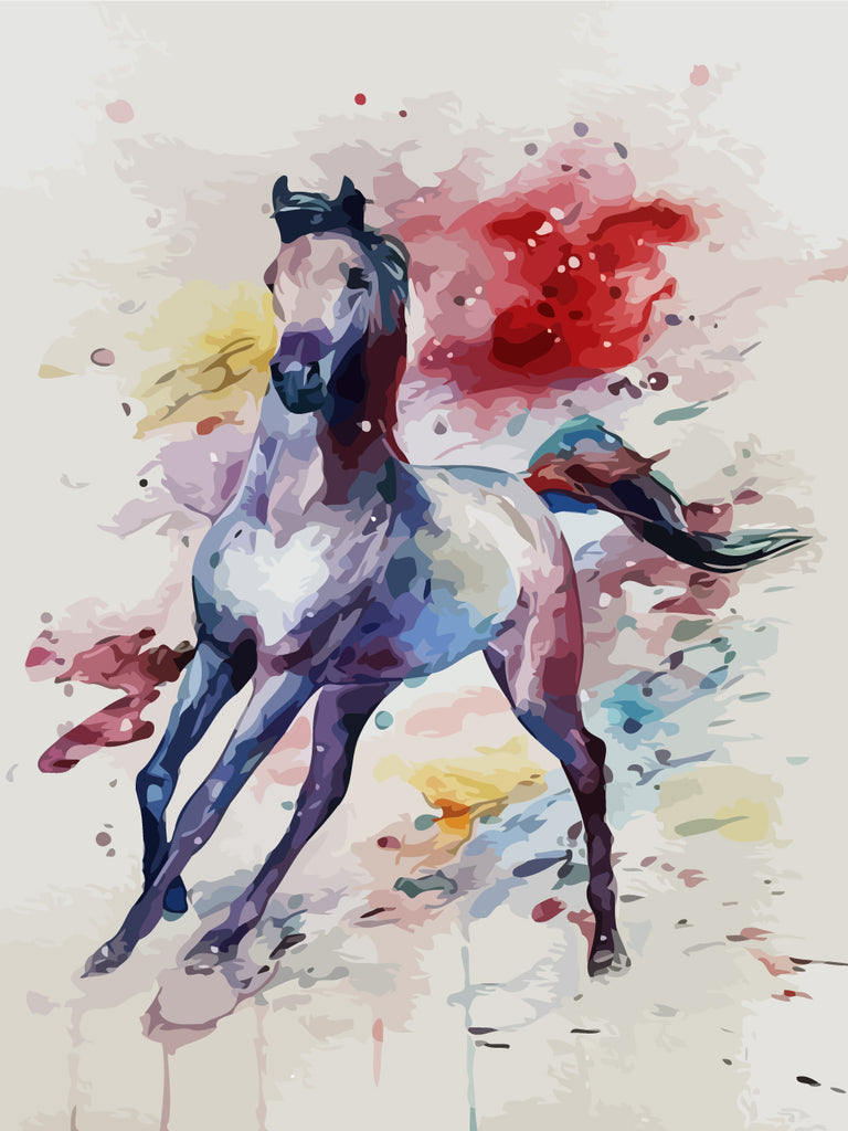 Watercolor Horse Paint by Numbers