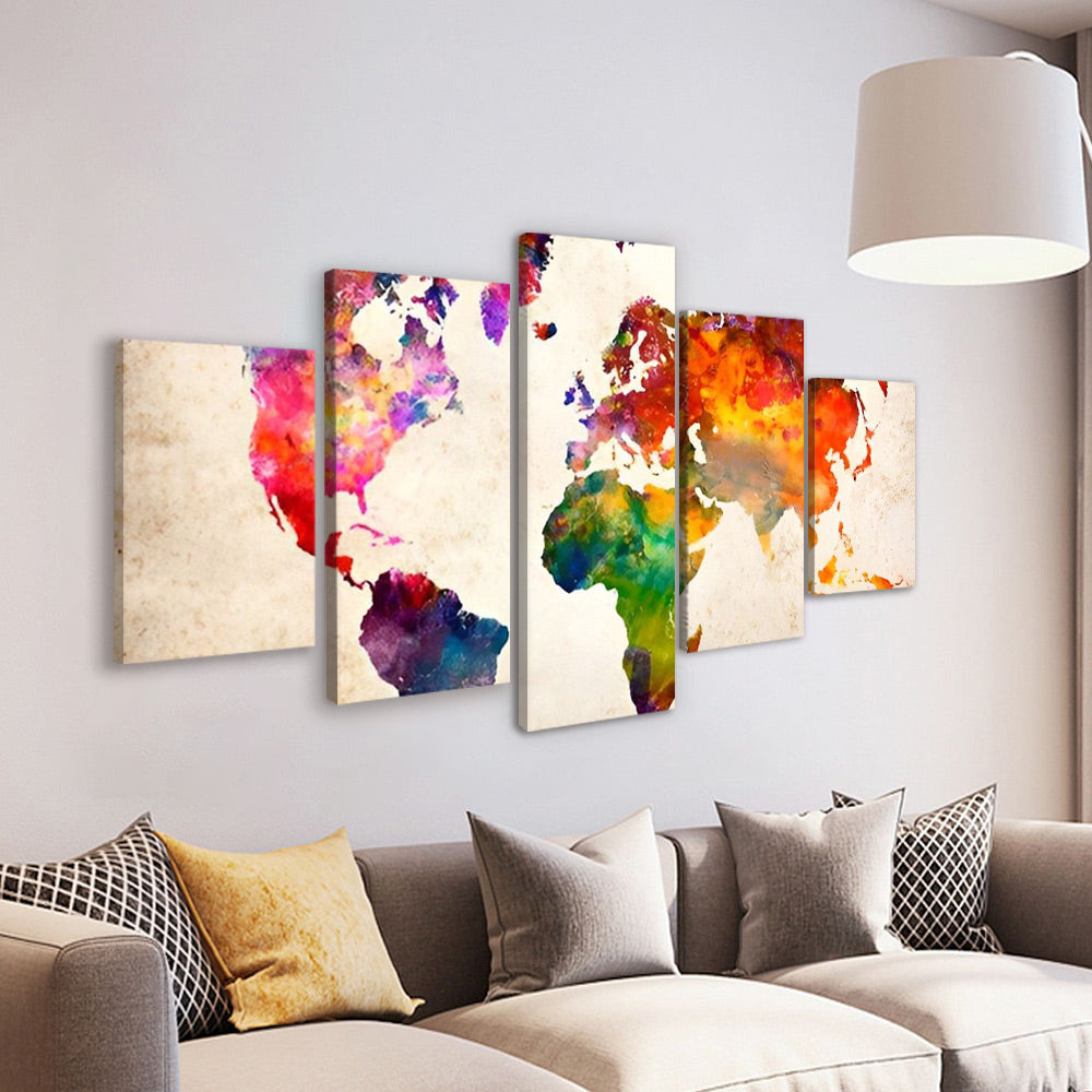Watercolor Map 5 Pack Paint By Numbers