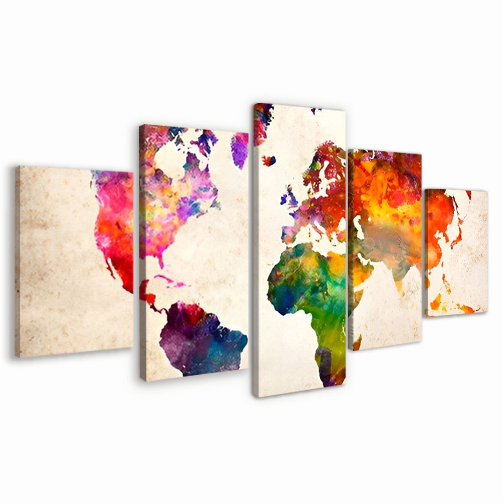 Watercolor Map 5 Pack Paint By Numbers