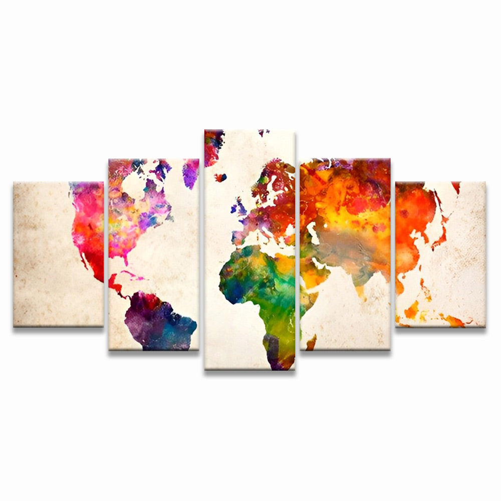 Watercolor Map 5 Pack Paint By Numbers