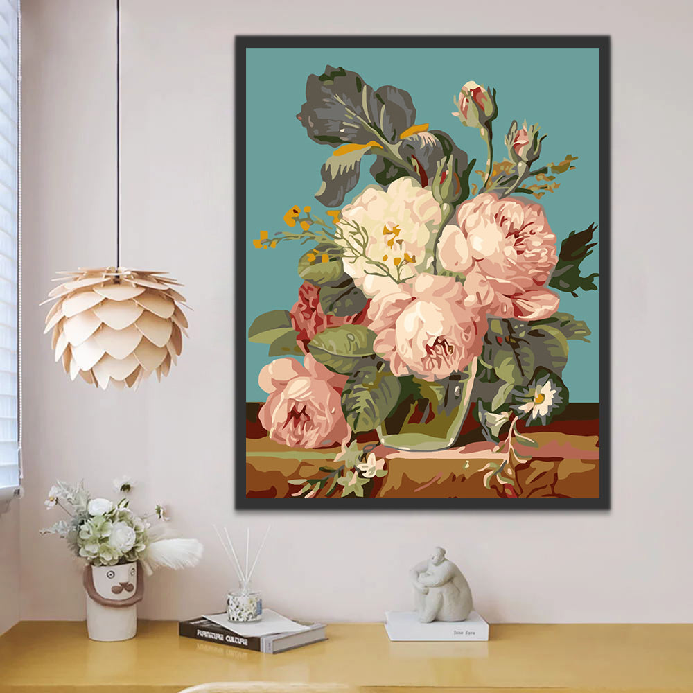 Watercolor Peonies Paint by Numbers